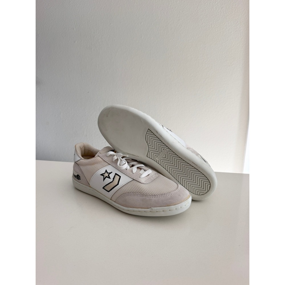 Converse Martial Arts Sneakers Mens 10 Cream Vintage 80s Mesh Suede 1G8809